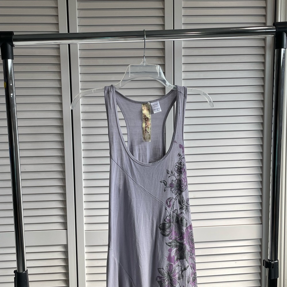 Floral Tank Top with Purple Accents